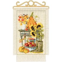 Kit Point De Croix Riolis "Maison De Vacances Jardin" - Toile 14ct, Fils Coton/Acrylique, 20x30 Cm
