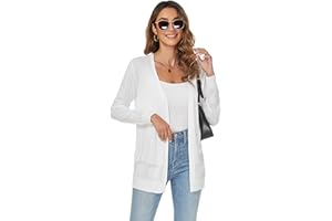 Famrrifuu Cardigan Donna Lungo Cotone Leggero Maniche Lunghe Giacca Elegante Estivo Cardigan in Maglia