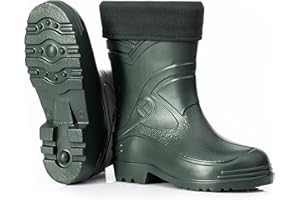 CLIMBR Ultraleichte gefütterte Gummistiefel Herren EVA Thermo 40-49 warme Kurzschaft Winter Arbeitsstiefel mit Futter