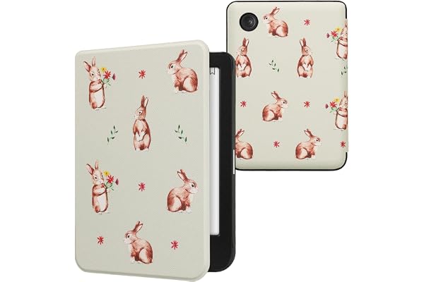 kwmobile Étui Compatible avec Kobo Clara BW/Colour Coque - Étui à Rabat magnétique Tablette eReader Similicuir - Blanc-Marron-Vert Gris
