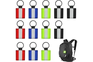 KATELUO 12Pcs Colgante Reflectante,Llavero Reflectante,Colgante Reflector Niños,Adecuado para Correr de Noche, Caminar, Pasear Perros, Andar En Bicicleta, Mochilas Escolares.