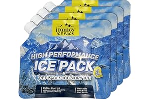 Huniox® Ice Pack - Accumulateur de Froid Longue Durée - Bloc Refrigerant pour Glaciere - Pain de Glace Mini - Pack Glace Glaciere - Pain de Glace Souple