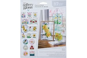 Gallery Glass, Floral 3 Piece Pattern Set Perfect For Stained Glass DIY Arts And Crafts, 19736 Lot vitrail, motif, parfait pour les vitraux et les loisirs créatifs