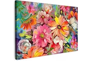 MuchoWow© Quadri Astratti su Tela 120x80 cm Foto Quadro Moderno Soggiorno Canvas Decorazioni Camera da Letto Fiori - Arte - Pittura - Botanica