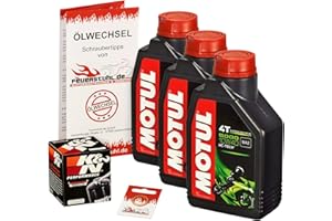 FEUERSTUHL.DE GMBH Motul 10W-40 Öl + K&N Ölfilter für Kawasaki Ninja ZX10R, 04-05, ZXT00C - Ölwechselset inkl. Motoröl, Filter, Dichtring