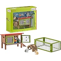 Schleich 42420 Farm World Spielset - Kaninchenstall, Spielzeug ab 3 Jahren