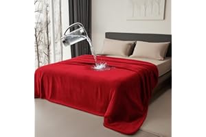 Bedding Aid Couverture Imperméable, Plaid Imperméable, Protege Canape Impermeable, Couverture Imperméable Chien, Couverture Impermeable Anti Pipi Chat (152 x 203 cm, Rouge et Noir)