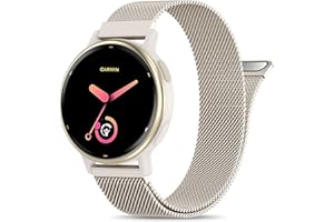 Laband 20mm Metal Mesh Compatible with Garmin Vivoactive 5 Band/Vivoactive 6/3/3 Music/Venu Sq 2/Venu/Venu Sq,Stainless Steel Magnetic Clasp Replacement Strap for Forerunner 55/165/245/645/570 42mm