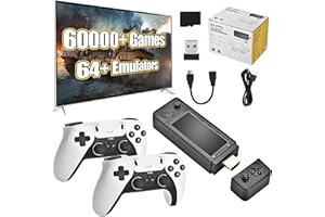 KINMRIS X9 Pro Retro Game Stick 4K with 2 x 2.4G Rechargeable Wireless Controllers, Preloaded Game Console 60000+ Classic Games 64+ Simulators, Plug and Play Retro TV Games (256G)
