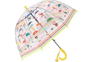 Chesoon Parapluie de pluie pour enfants Dôme à bulles transparent pour garçons filles avec poignée facile à saisir Perles de parapluie arrondies