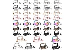 XSHAO 42 Pièces Key Fob Hardware, 7 Couleurs Métalliques Key Fob pour Sangle de 25mm de Large Porte-Clés Matériel Lanière de Bricolage, Fermeture Éclair, Sac Bandoulière, Sangles DIY (En Boîte)