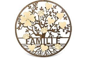 TAKULA Albero Della Vita in Legno Famiglia Regalo-Albero Della Vita da Parete，Soprammobili Moderni Regali per la Casa Albero Genealogico da Compilare