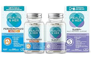 HEALTH AND HER Health & Her Perimenopause Mind+ Supplements for Women - Day & Night Bundle - Wellbeing for Menopause - 1 Month Supply Vegan & Gluten Free