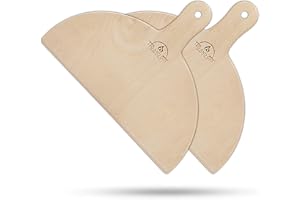 LEO AND GIO Set Palette Pizza 30 Cm in Legno di Betulla Pala Pizza Corta Doppia Forno Fornetto Elettrico Professionale Casa Pietra Refrattaria Compatibile con Forno per Pizza G3 Ferrari Ariete Spice