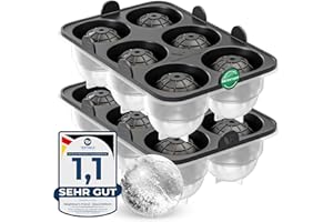 ‎NEIGHBOUR'S FRIEND Neighbour's Friend Patentierte Eiskugelform 2er Pack - Große Eiswürfelform rund Platinsilikon für Cocktails, Whisky & Longdrinks - 12x Eiswürfel rund spülmaschinengeeignet - XXL Eiswürfel