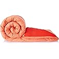 Amazon Brand - Solimo Microfiber Reversible Comforter, Single (Ruby Red & Peach Pink, 200 GSM)| TC - 50