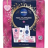 NIVEA Feel Flawless Gift Set (4 Products), Women's Gift Set with Skincare Essentials, Includes Body Lotion, Face Mask, Face W