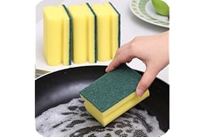 HOMESmith Heavy Duty Scrub Sponge, Dual-Sided Dish-washing & Cleaning Sponge for Kitchen, Bathroom and Home Cleaning (Pack of 10)