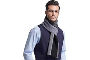 RIONA Echarpe d'Hiver Luxueuse Pour Hommes - 100% Laine, Sensation Cachemire, Chaude, Classic, 180 * 30cm