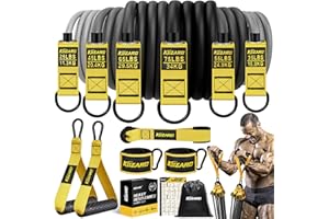 KUZARO Heavy Resistance Bands 300lbs, Resistance Bands Set for Men, Exercise Bands with Handles, Door Anchor, Home Gym Equipment for Strength & Muscle Training, Physical Therapy, Workout, Stretching