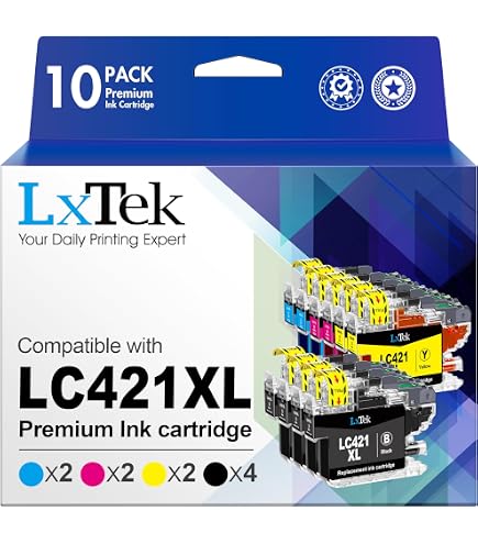 HALLOLUX LC421XL Cartucce Compatibili Per Brother DCP-J1050DW, Alta Capacità 500 Pagine, 4 Colori