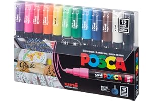 Uni-posca PC-1M12C Lot de 12 marqueurs à Pointe Extra Fine