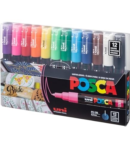 Posca PC-5M Pennarelli Indelebili A Base D'acqua, Punta Media 2.5mm, Confezione Da 10 Colori Assortiti - 2
