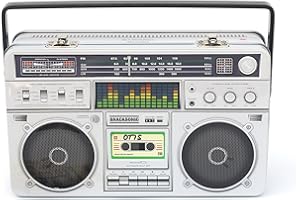 Suck UK Metal Lunch Box | Radio Lunchbox | Boom Box | Tin Lunchbox | Retro Cool Boxes for Adult | Lunch & Snack Boxes for Kids | Novelty Storage Tin with Handle | Funky Old School | 80s Vintage Style