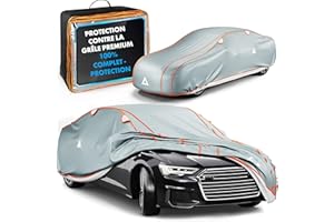 WALSER Bâche de voiture anti-grêle, Récompense Très Bon* housse de protection anti-grêle, Certifié par le TÜV Autriche* bâche contre la grêle Perma Protect Complete, Couverture de garage Taille 2 gris