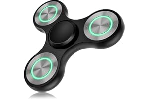 Coolden Fidget Spinner Metall Leuchtend Finger Fidget Toys für Kinder Erwachsene Hand Spinner Stainless Steel Bearing Sensory Handkreisel ADHS Anti Stress Spielzeug Fidget Toy Blau Schwarz