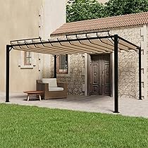 NAIZY Pergola 3x4 M Mit Schiebedach - Garten Pavillon Für Terrasse Und Balkon