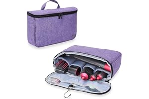 Teamoy Bolsa Viaje de Rizador de Pelo, Compatiple con Dyson Airwrap, Bolsa Cepillo Rizador de Pelo, Bolsa para Rizador Secador, Púrpura