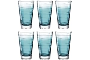 LEONARDO HOME Leonardo Vario Struttura 026833 - Set di 6 bicchieri da long drink lavabili in lavastoviglie, bicchieri colorati in vetro, turchese, 280 ml, 6 pezzi