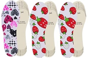 OMBRISA Kids Insoles, Insoles for Kids 3 Pairs, Shoe Filler Toddler, Memory Sponge Insole Breathable Latex Shoe Inserts, Cutting Size Soft Washable Replacement Insole (Type 1)