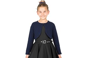 BlackButterfly Bambini Manica Lunga Bolero in Maglia a Punta Ragazze Cardigan