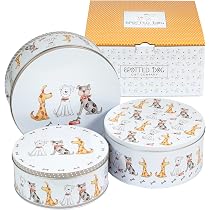 Lot De 3 Boîtes à Biscuits Métal Chiens – Hermétiques Empilables, Motif Chiens Adorables Pour Cuisine