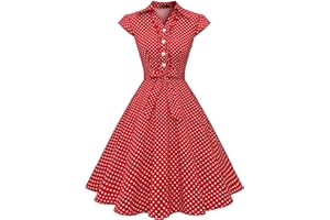 Wedtrend Robe de cocktail à manches courtes pour femme - Style rétro années 1950 - Rockabilly swing, Bleu marine