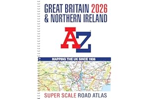 Great Britain A-Z Super Scale Road Atlas 2026 (A3 Spiral): Easy to read map of Great Britain in A3 size with spiral binding