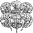FBQ 22 Inch Disco Ball Balloons 6 Pcs - Silver 4D Round Party Decorations - View #9