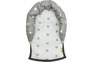 OLOBABY UNIVERSAL Infant Baby Toddler car seat, stroller head support pillow (Soft Cotton) (N star white/grey)