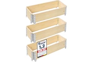 Garronda Orto Rialzato da Esterno – Fioriera in Legno Naturale, Impilabile, Pieghevole, Modulare, per Piante, Fiori, Erbe, Frutta e Verdura 3 pezzi 80x30x20 cm GD-0141