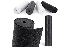 MooiFun Lådmatta, Non-Stick Kökslådematta, Halkskyddsmatta Vattentät Matta Kylskåpsfodral (Svart/40cm x 610cm)