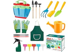 JOKILY 23 Piezas Kit Jardineria Niños, Herramientas de Juego para el Jardín Playa, Kit Herramientas Jardinería Niños, Kit Jardin Herramientas Niño con Pala, Rastrillo, Regadera, Juegos Exterior por Niños