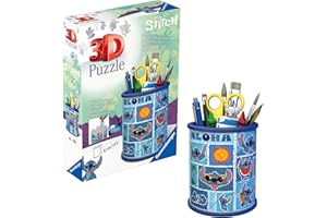 Ravensburger - Puzzle 3D Stitch | Portapenne di Stitch 57 pezzi | Regalo Bambino 6 Anni E Adulti | Puzzle Stitch | Gioco Bambino 6 Anni Disney | Stitch Gadget