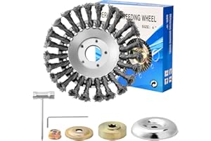 YAOZUP Szczotka do chwastów, szczotka do dzikich ziół, szczotka druciana, z 6 adapterami, profesjonalna szczotka do usuwania chwastów, skutecznie usuwa chwasty i mech (20 cm)