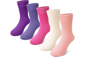 PUTUO Calcetines Niña Niño de Bambú: Calcetines Sin Costuras para Niños – Viscosa de Bambú Suave y Transpirable 5 Pares