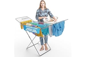 kogu® Wäscheständer 18m Leine - Schnelles, platzsparendes Trocknen Wäschetrockner für Familien, Camper und alle Wohnungen (schwarz, 182cm)