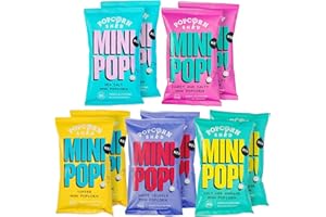 POPCORN SHED Mini Pop! Mini Pop-corn Sélection de variétés mixtes de 5 saveurs différentes, Pop-corn pour les collations et les fêtes, Assortiment de Variété (Boîte de 10 paquets)