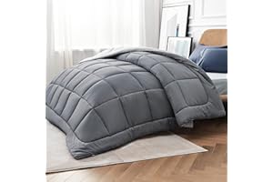 BEDSURE Kołdra 135 x 200 cm, całoroczna, dwustronna, pikowana, certyfikat Öko-Test 300 g/m², kołdra 135 x 200 cm, na 4 pory roku, szara, miękka, ciepła kołdra do spania dla alergików