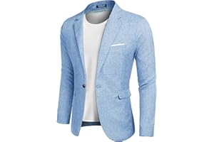 COOFANDY Herren Freizeit Sakko Sportlich Regular Fit Blazer Business Anzugjacke EIN Knopf